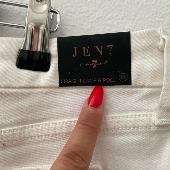 Jen7 by 7 for all mankind women’s white Straight Crop & Roll Jeans Size 18 NWT - Picture 7 of 10